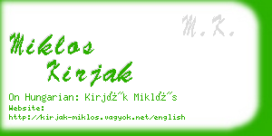 miklos kirjak business card